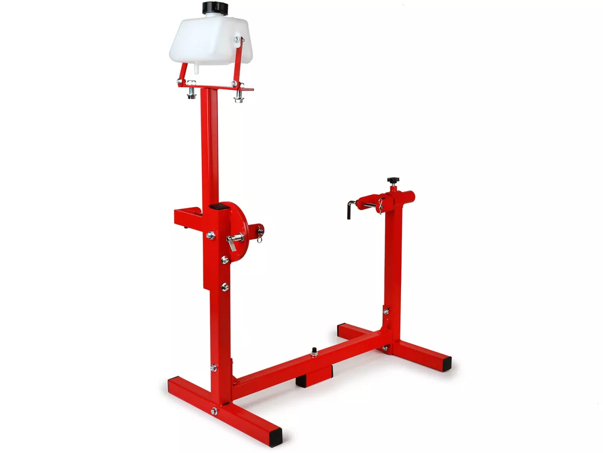 Engine mounting stand - VMC advanced (with support for test tank) - Vespa Smallframe/Largeframe V50, PV, ET3, PK, PX, T5, Rally, Sprint, VBA, VBB, VNB, VBC, GT, GTR, TS, SS180, GS160, Motovespa Largeframe 125/150 - 125N (V60M), 125S (V60MS), 125N (V101M),