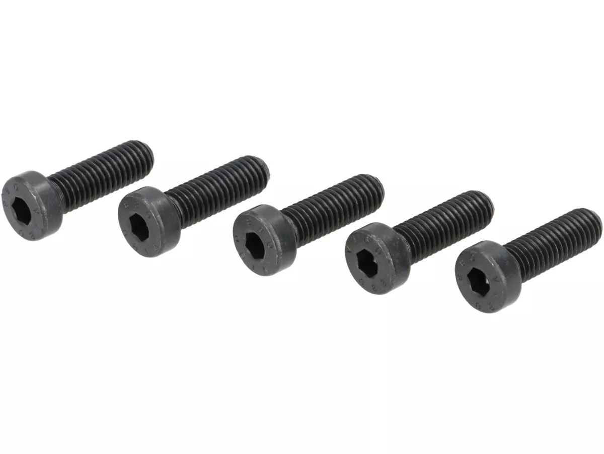 Skruvsats för hjulnav fram 10 -VMC RACING V50 Style- används för montering av Vespa 2,10 tums fälg på Vespa ET2, ET4, LX, LXV, S 50-150 - passar även för PIAGGIO Hexagon, Sfera RST, ZIP II, ZIP SP - svart