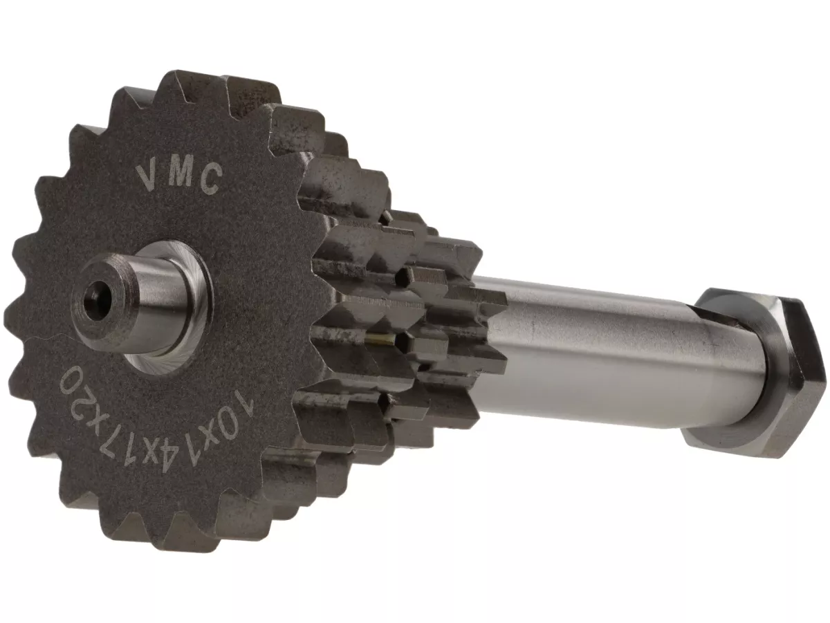 Gear cluster -VMC- Vespa V50, PV125, ET3, PK50, PK80, PK125 S-XL - 10-14-17-20 teeth (used with genuine gear box, short 3rd gear, extra short 4th gear)