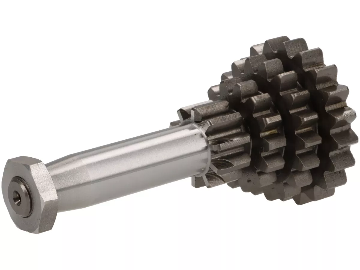 Gear cluster -VMC- Vespa V50, PV125, ET3, PK50, PK80, PK125 S-XL - 10-14-18-20 teeth (used with original gearbox, extra short fourth gear)