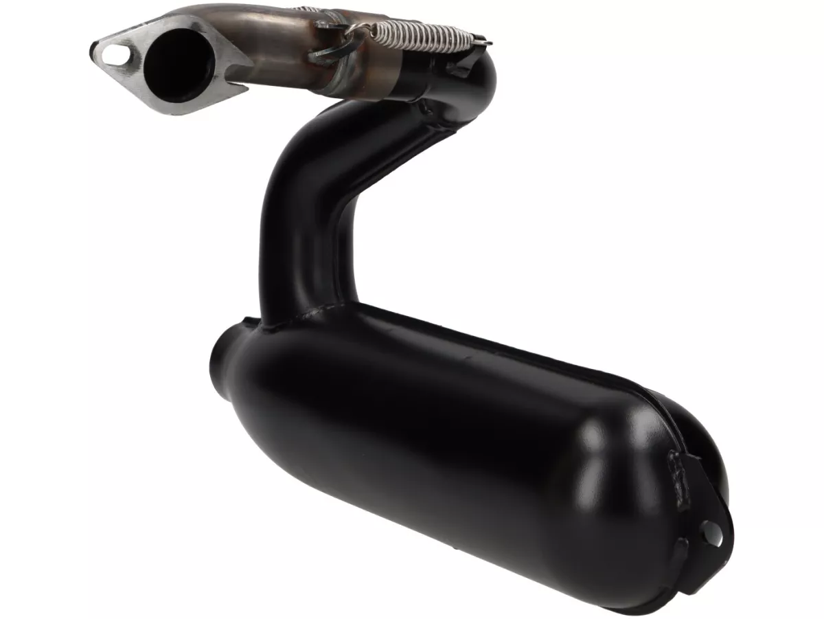 Exhaust -VMC Tork- Smallframe SILURO SPORT- Smallframe 135-170ccm - VMC GS56/58, ET6, ET7, Pinasco Zuera, Quattrini M1 56-60, M1-60B, M1l 56-60 (52-60mm stud spacing)- Vespa V50, 50N, SS50, 50 SR, V90, ET3, PV125 - black painted