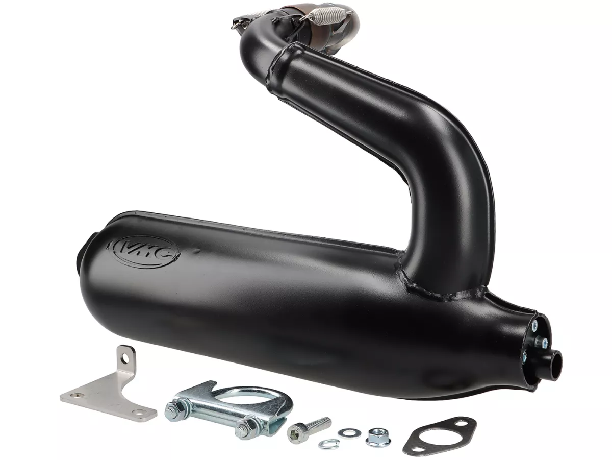 Escape -VMC SILURO TOURING- Smallframe 135-170cc - VMC GS56/58, ET6, ET7, Pinasco Zuera, Quattrini M1 56-60, M1-60B, M1l 56-60 (52-60mm stud spacing)- Vespa V50, 50N, SS50, 50 SR, V90, ET3, PV125 - pintado negro