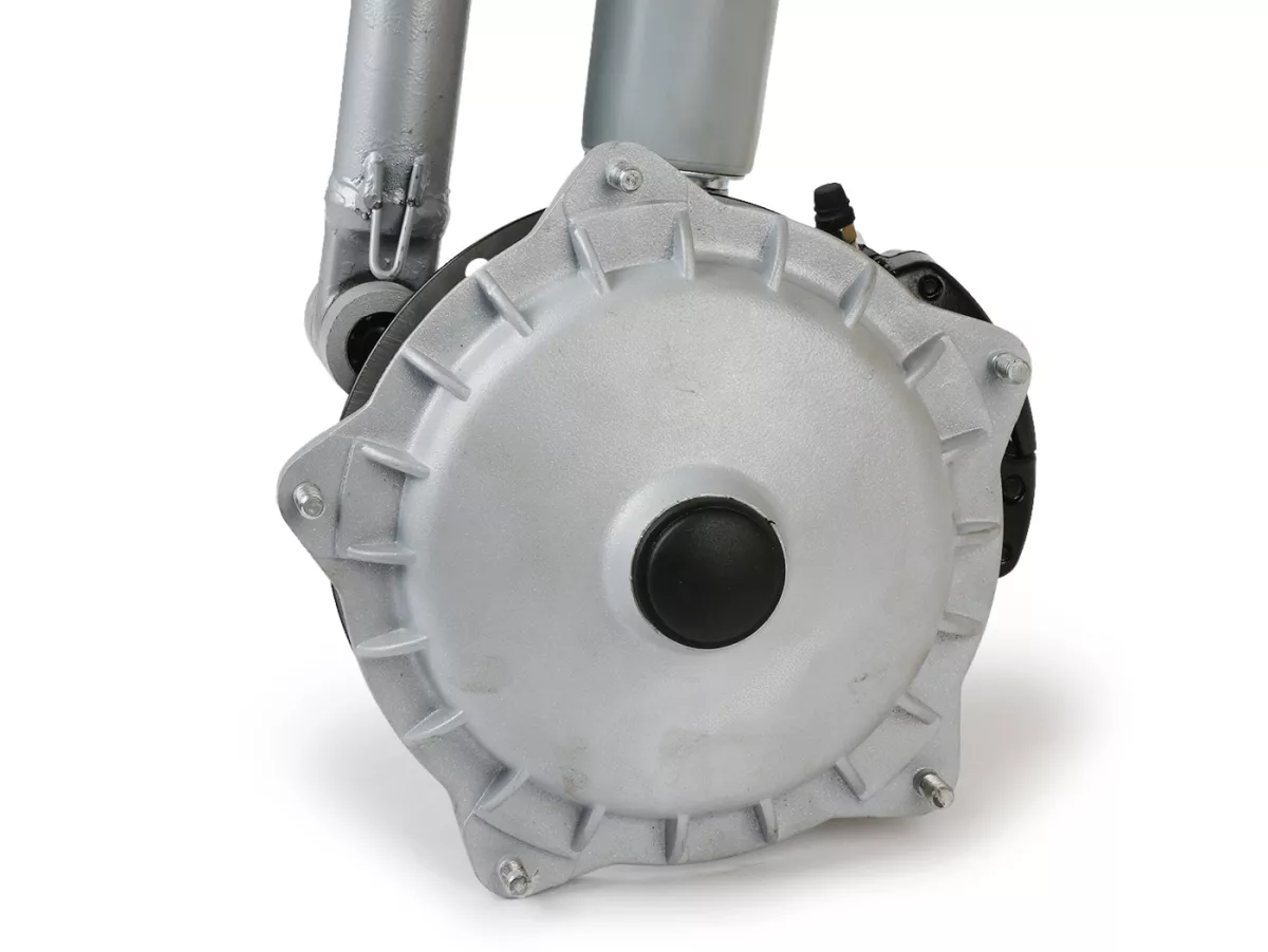 Horquilla con freno de disco y amortiguador (completa) -OEM LML Classic Grimeca Style Ø20mm eje- Vespa PX80, PX125, PX150, PX200 Lusso (1984-) - gris plateado