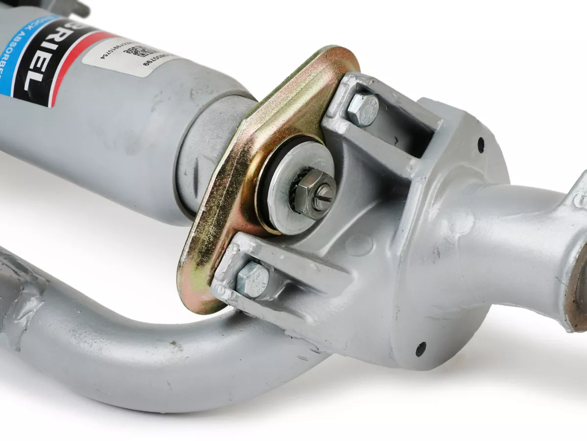 Horquilla con freno de disco y amortiguador (completa) -OEM LML Classic Grimeca Style Ø20mm eje- Vespa PX80, PX125, PX150, PX200 Lusso (1984-) - gris plateado