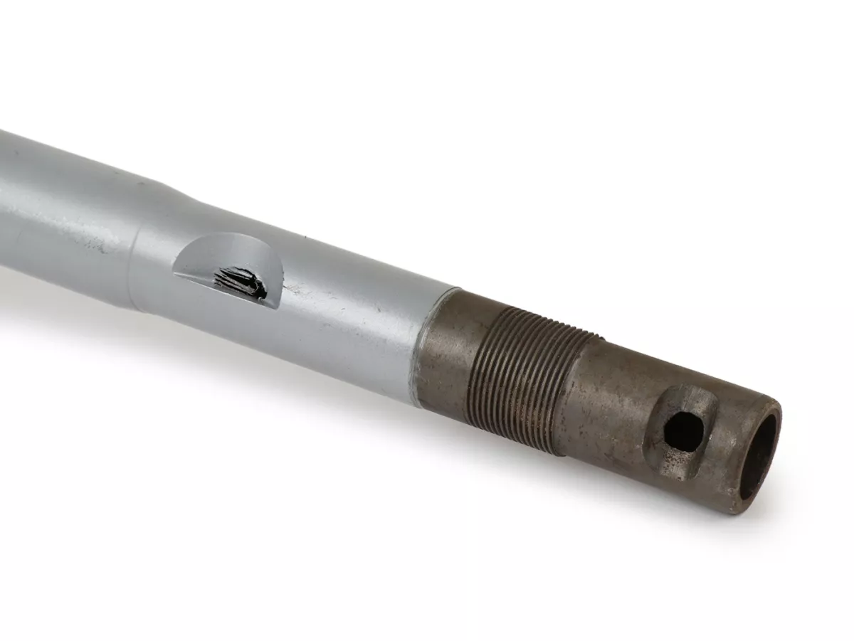 Horquilla con freno de disco y amortiguador (completa) -OEM LML Classic Grimeca Style Ø20mm eje- Vespa PX80, PX125, PX150, PX200 Lusso (1984-) - gris plateado