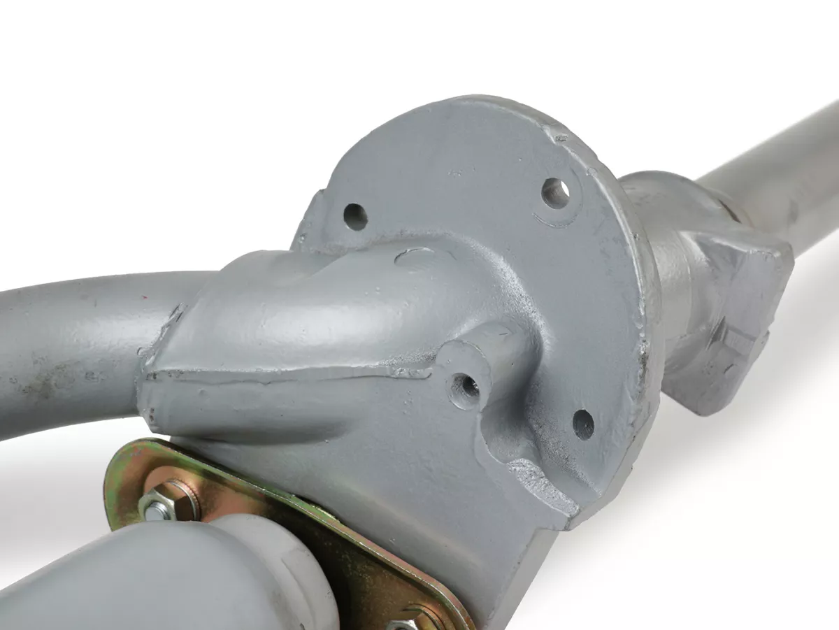 Horquilla con freno de disco y amortiguador (completa) -OEM LML Classic Grimeca Style Ø20mm eje- Vespa PX80, PX125, PX150, PX200 Lusso (1984-) - gris plateado