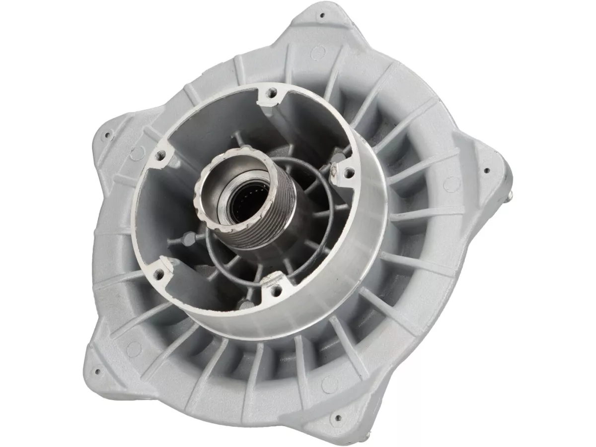 Brake drum - front hub for disc brake -OEM LML Classic Grimeca Style Ø20mm axle- LML Star/Stella - with caliper mount type LML also suitable for Vespa PX80, PX125, PX150, PX200 Lusso (1984-) - silvergrey