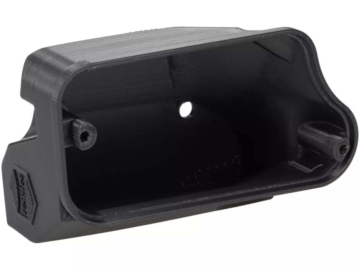 Carburettor sump cover -VESPTEC- Airbox for Vespa Largeframe without separate lubrication -PX old (-1983), Rally, Sprint, Super, TS, GT, GTR, VBA, VBB, VNB - plastic (ASA, black)