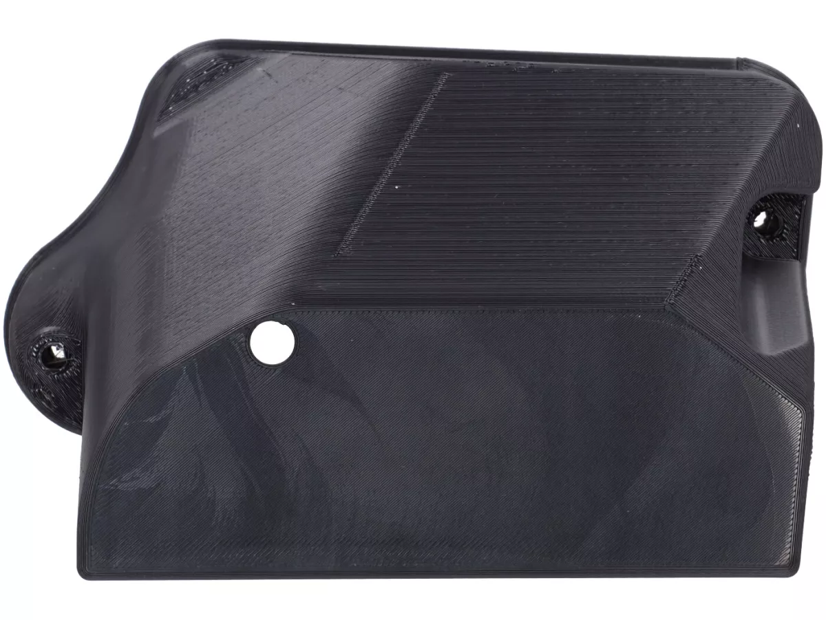 Carburettor sump cover -VESPTEC- Airbox for Vespa Largeframe without separate lubrication -PX old (-1983), Rally, Sprint, Super, TS, GT, GTR, VBA, VBB, VNB - plastic (ASA, black)