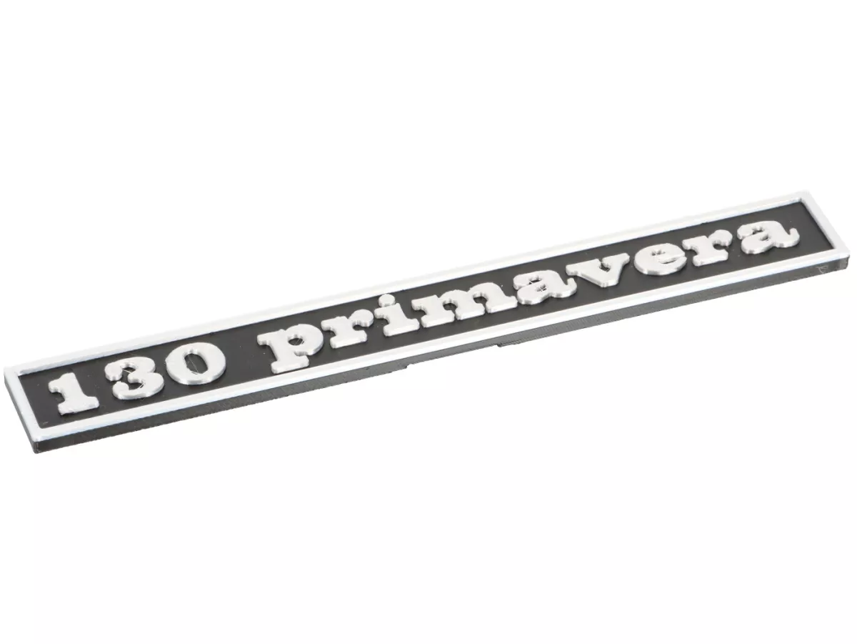 Badge -VESPTEC 130 primavera- for Vespa 125 Primavera VMA2T 073489-), ET3 (VMB1T), 147x17 mm - plastic - (black/aluminium)