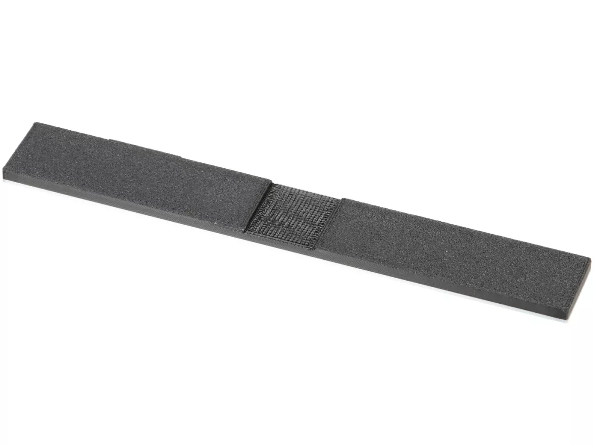 Rotulación -VESPTEC 130 special- trasera para Vespa 50 Special (V5B1T 38640-), V5B3T, 132x17 mm - plástico - (negro/aluminio)