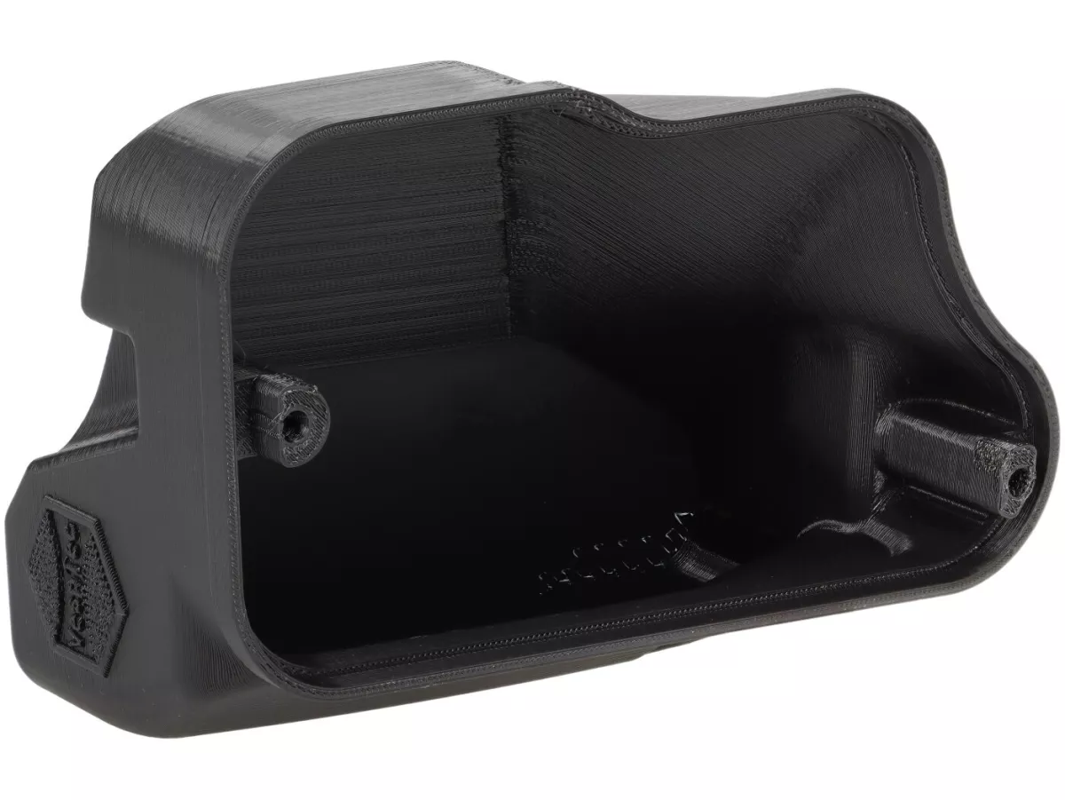 Carburettor bowl cover -VESPTEC- Airbox for Vespa Largeframe with separate lubrication, PX Lusso (1984-) - plastic (ASA, black)