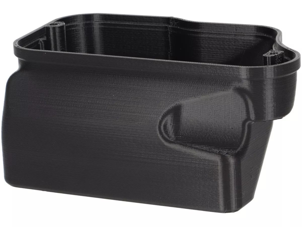 Carburettor bowl cover -VESPTEC- Airbox for Vespa Largeframe with separate lubrication, PX Lusso (1984-) - plastic (ASA, black)