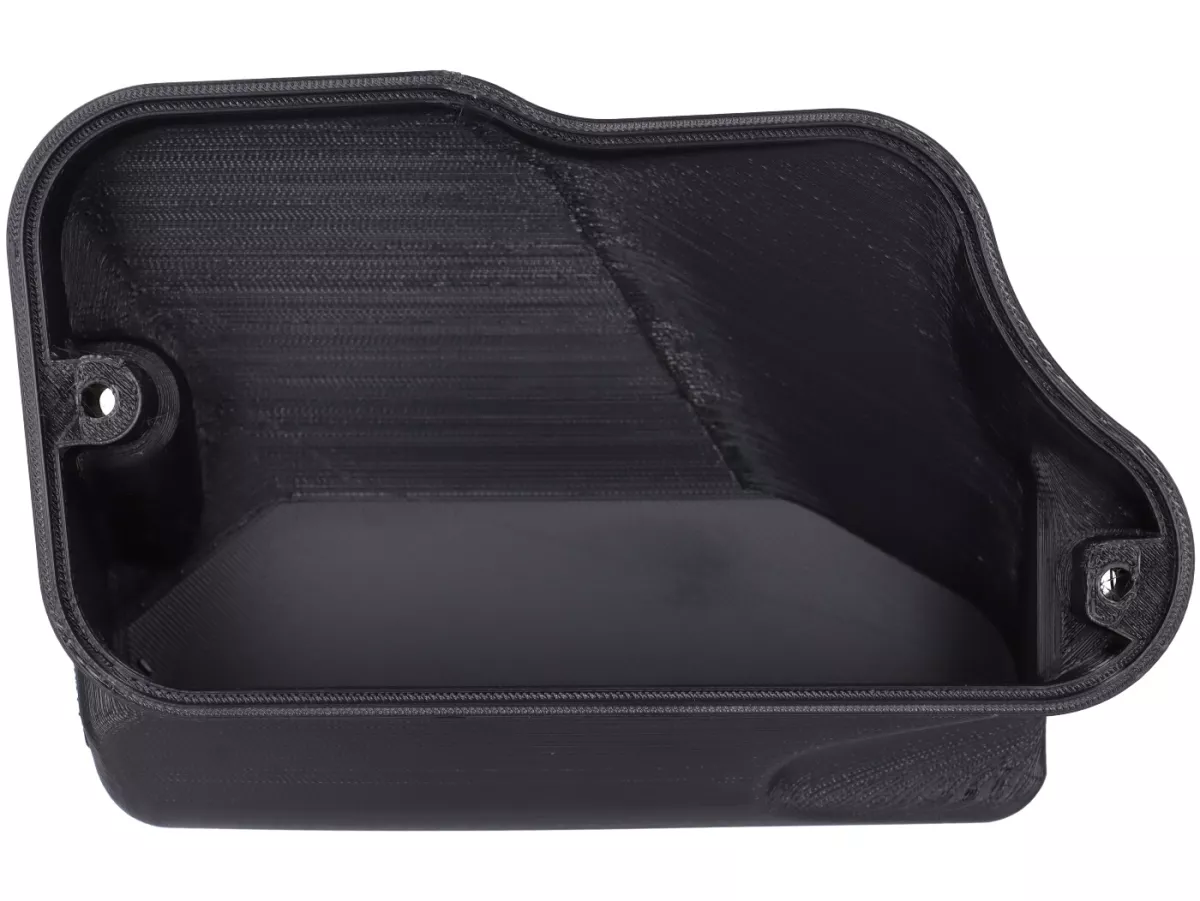 Carburettor bowl cover -VESPTEC- Airbox for Vespa Largeframe with separate lubrication, PX Lusso (1984-) - plastic (ASA, black)