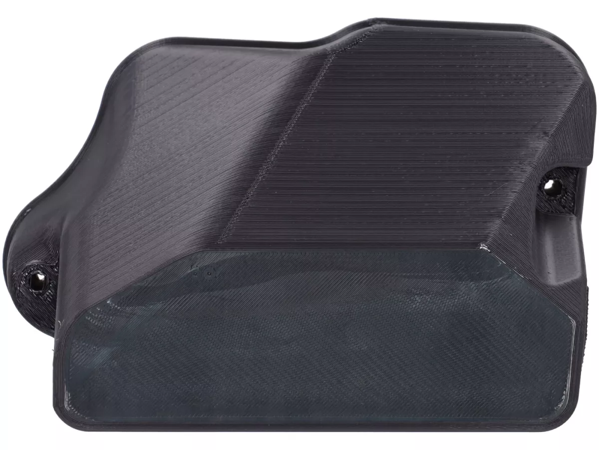 Carburettor bowl cover -VESPTEC- Airbox for Vespa Largeframe with separate lubrication, PX Lusso (1984-) - plastic (ASA, black)