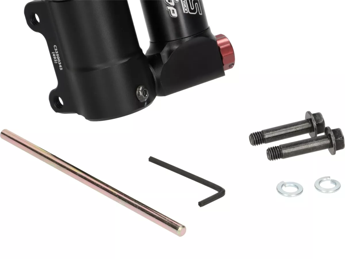 Amortisseur avant -YSS TRC Top Line Performance - Black Edition - pression de gaz avec réservoir d'expansion externe, 280mm avec TÜV/ABE- Vespa GTS 125-300 Keyless 2023-