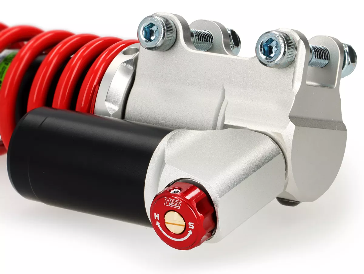 Front shock absorber -YSS TRC Top Line Performance - Red Edition - gas pressure with external reservoir, 280mm with TÜV/ABE- Vespa GTS 125-300 Keyless 2023-