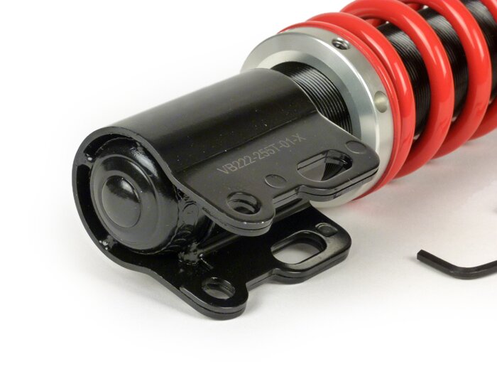 Shock absorber front -YSS DTG, Gasdruck ohne externen Ausgleichbehälter, 255mm- Vespa PX80, PX125, PX150, PX200, T5 125cc, LML Star