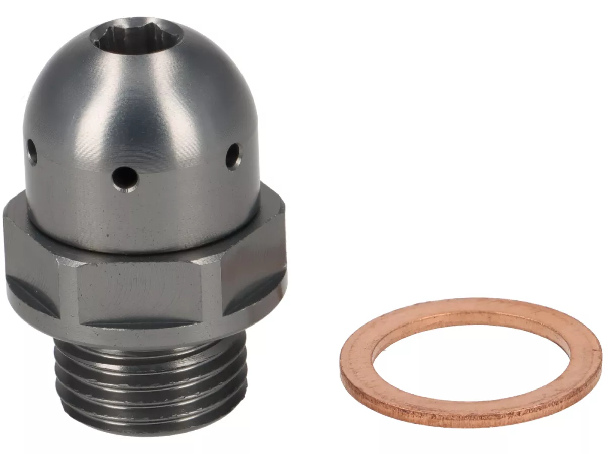 CNC Oil breather plug -CASA PERFORMANCE- Lambretta LI, LIS, SX, TV (series 2-3), DL, GP, J, Lui - silver