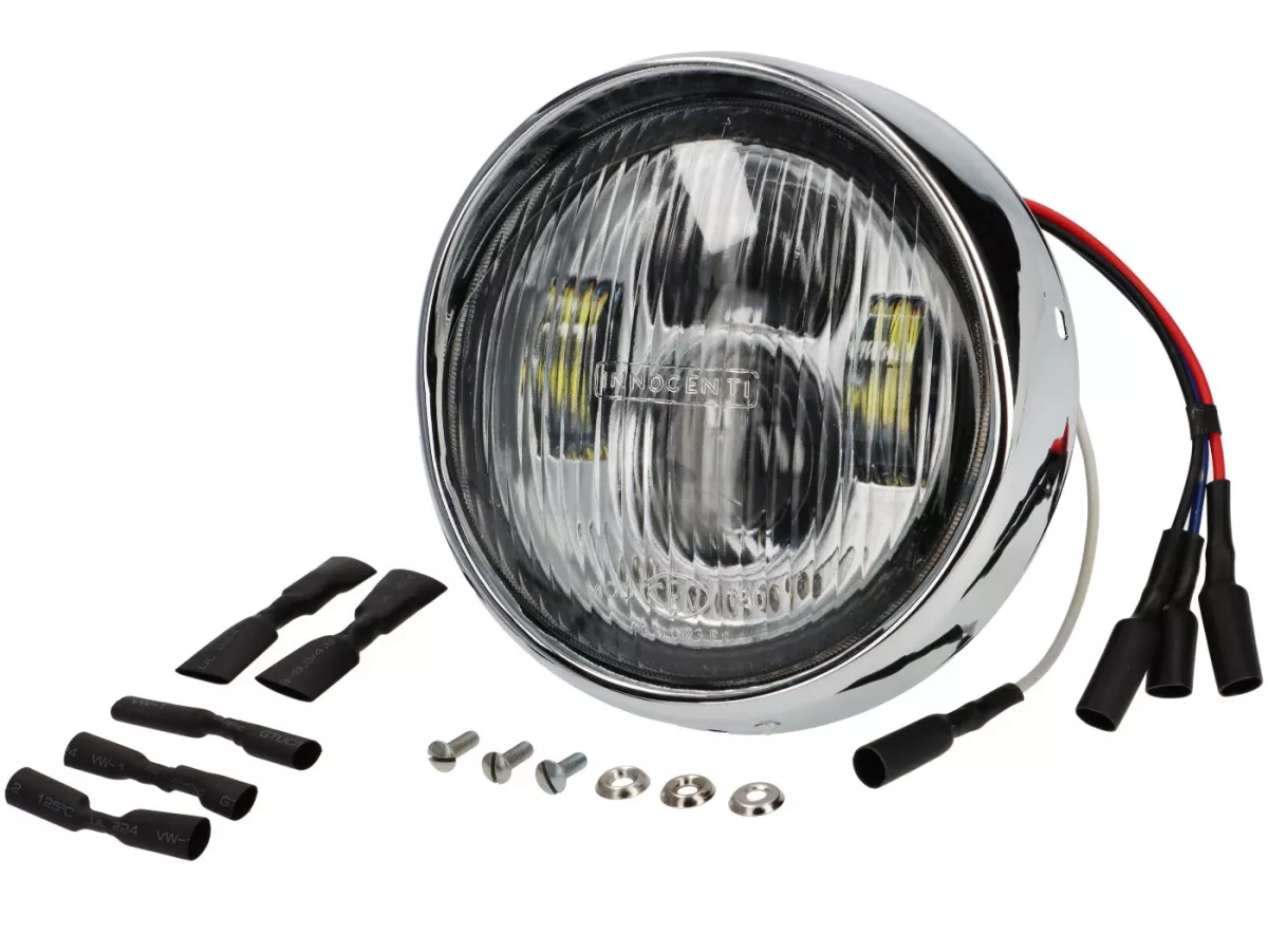 Juego de faros -CASA PERFORMANCE- LED - 12V AC / DC - para conversión de Lambretta LI (series 1-2)