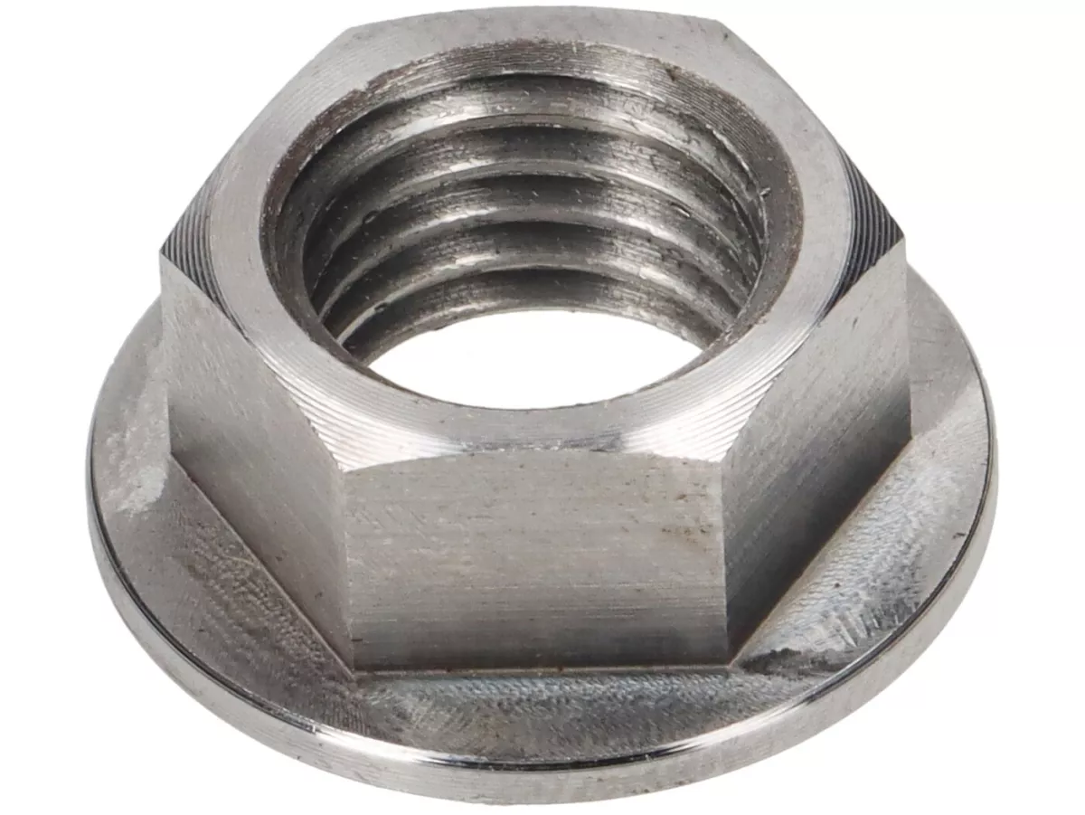 Kopplingsmutter M12 x 1,50 SW=15 -CRIMAZ- används som ersättning för kronmutter lämplig för Vespa Largeframe med gammal kopplingstyp (6/7 fjädrar) t.ex. PX, Rally, Rally, Sprint, T5, Cosa1, VBA, VBB, VNA, VBB, Super, GT, GTR, TS, Super