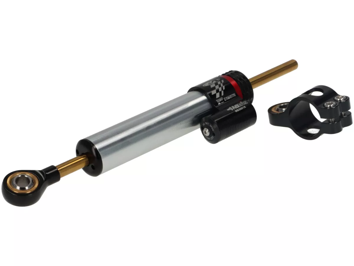 Steering damper incl. mount -CTP aluminium- Vespa Smallframe Ø115mm PV125, ET3, 90 Racer, 50 SR