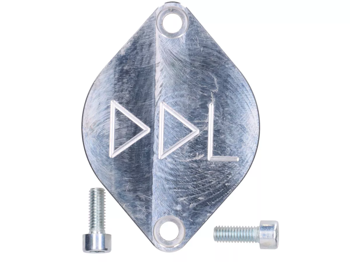 Cover plate for starter motor opening in engine case -DDL TUNING- Piaggio 125-180cc AC/LC 2-stroke Maxi - Gilera Runner FX/FXR 125-180, Italjet Dragster 125-180