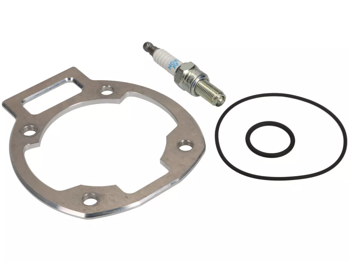 Cylinder head incl. cylinder base spacer (4mm) -DDL TUNING Ø65.5mm, 55mm stroke- Piaggio 180cc LC 2-stroke Maxi - Gilera Runner FX/FXR 125-180, Italjet Dragster 125-180, Piaggio Hexagon LX/LXT 125-180