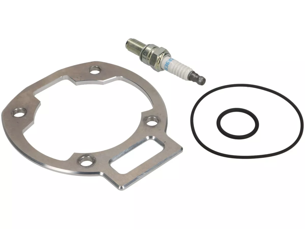 Cylinder head incl. cylinder base spacer (4mm) -DDL TUNING Ø65.5mm, 55mm stroke- Piaggio 180cc LC 2-stroke Maxi - Gilera Runner FX/FXR 125-180, Italjet Dragster 125-180, Piaggio Hexagon LX/LXT 125-180