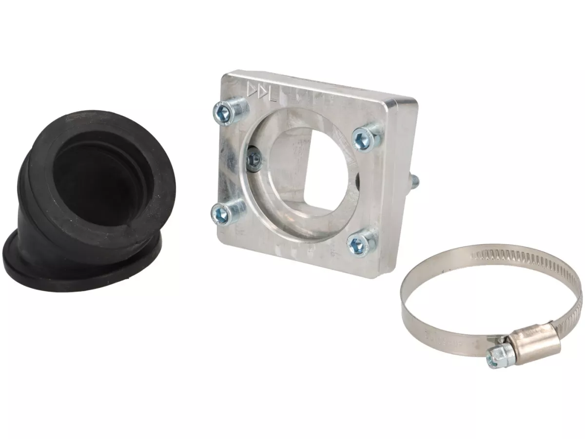 Collettore di aspirazione -DDL Tuning Alu CNC- Piaggio 2 tempi Maxi - AW=40mm, passaggio=35mm