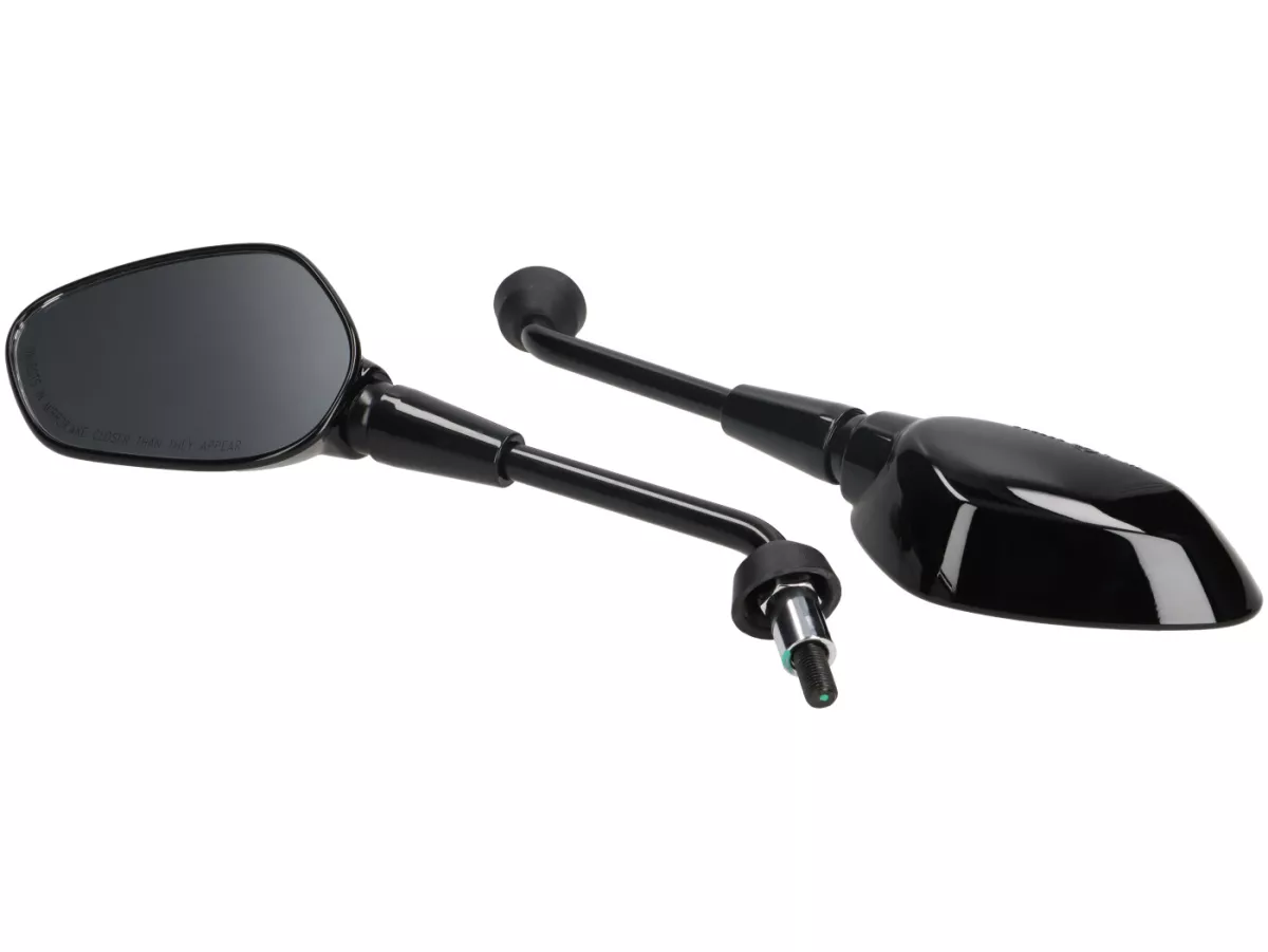 Spiegels -DMP- Vespa GTS 125-310 Keyless Basic, Sport, Super Sport, Super Tech - paar - glanzend zwart