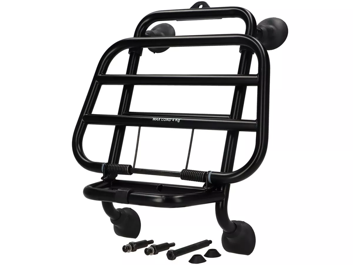 Portapacchi anteriore pieghevole -PIAGGIO- Vespa GTS/GTS Super 125/300 (2019-), GTV300 (2019-) - HPE, Supertech, Super Sport, Sei Giorni, Keyless - nero