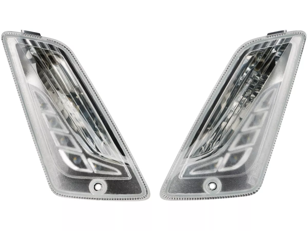 Blinkerssats, vit, fram höger + vänster -PIAGGIO- Vespa GTS Super HPE 300 (ZAPMD3100, ZAPMD3101), Vespa GTV HPE 300 (ZAPMD3102)