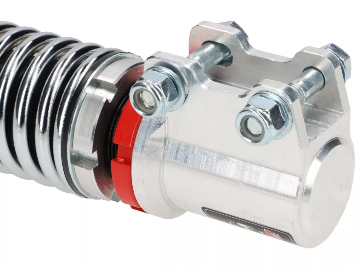 Shock absorber front -CARBONE HI-TECH- Vespa GTL, GTS, GTV 125-300 -2014/2017-2022 - 270-285mm - chrome/chrome