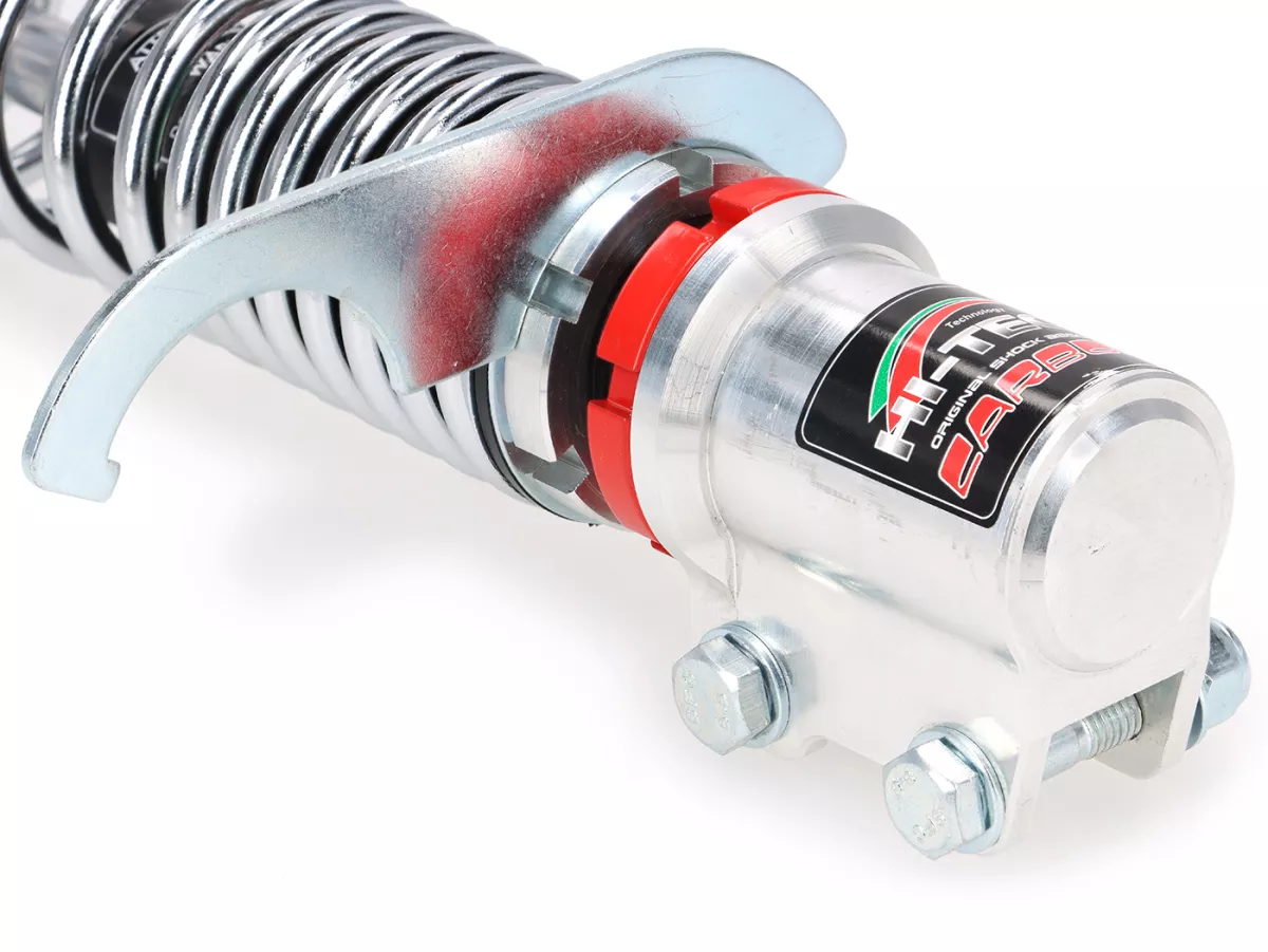 Shock absorber front -CARBONE HI-TECH- Vespa GTL, GTS, GTV 125-300 -2014/2017-2022 - 270-285mm - chrome/chrome