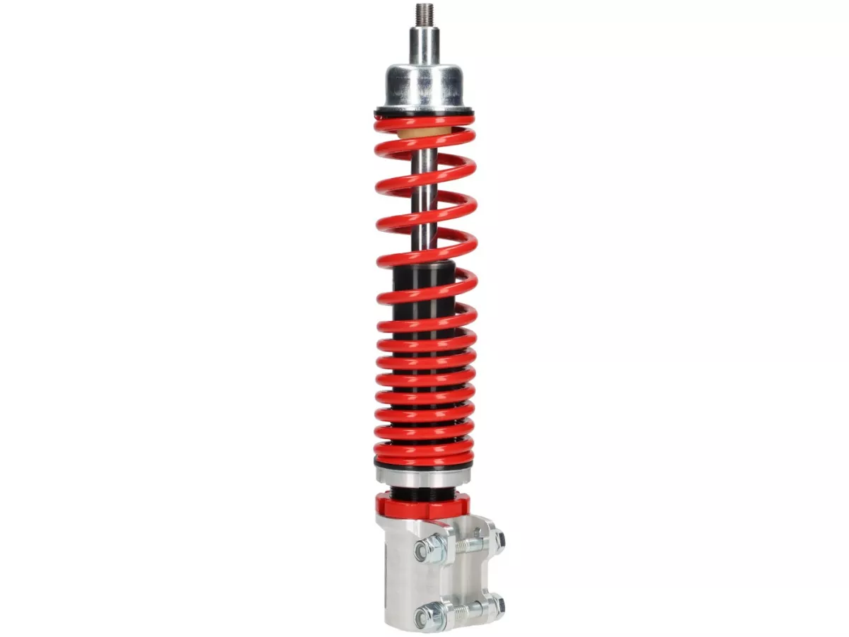 Shock absorber front -CARBONE HI-TECH- Vespa GTL, GTS, GTV 125-300 -2014/2017-2022 - 270-285mm - chrome/red