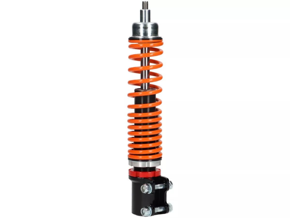 Shock absorber front -CARBONE HI-TECH- Vespa GTL, GTS, GTV 125-300 -2014/2017-2022 - 270-285mm - black/orange