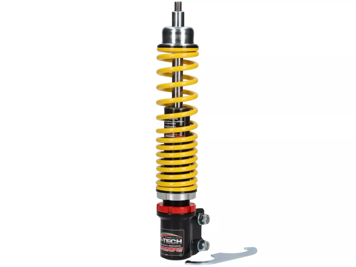 Shock absorber front -CARBONE HI-TECH- Vespa GTL, GTS, GTV 125-300 -2014/2017-2022 - 270-285mm - black/yellow