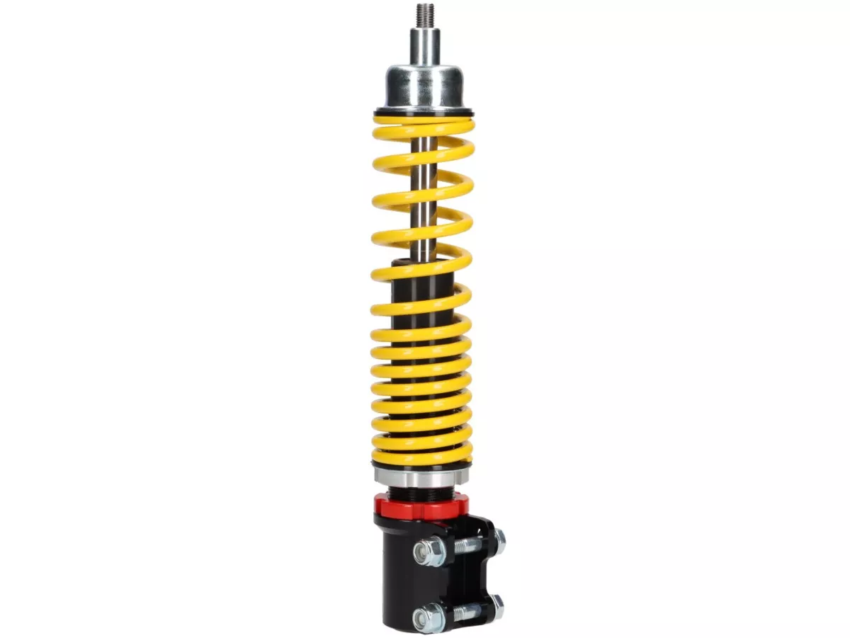 Shock absorber front -CARBONE HI-TECH- Vespa GTL, GTS, GTV 125-300 -2014/2017-2022 - 270-285mm - black/yellow