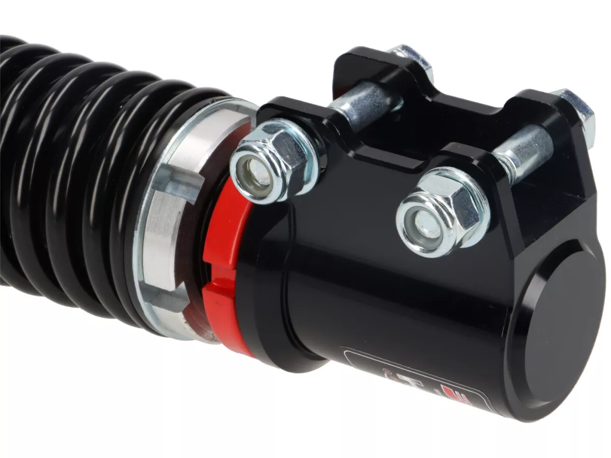 Peredam kejut depan -CARBONE HI-TECH- Vespa GTL, GTS, GTV 125-300 -2014/2017-2022 - 270-285mm - hitam/hitam