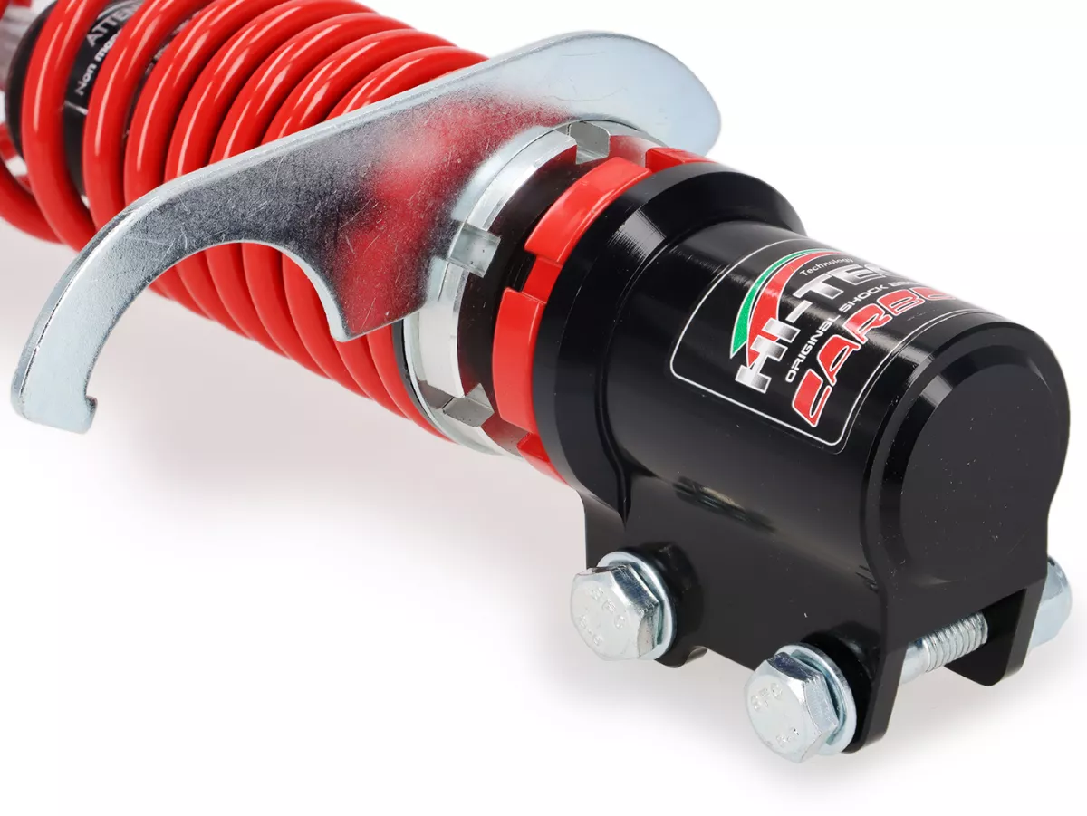 Shock absorber front -CARBONE HI-TECH- Vespa GTL, GTS, GTV 125-300 -2014/2017-2022 - 270-285mm - black/red