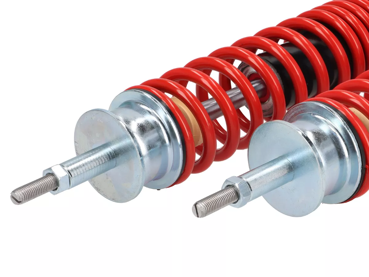 Rear shock absorber (set) -CARBONE HI-TECH- Vespa GT, GTL, GTV, GTS 125, 300, 310 (all model years) - 3-way adjustable - black/red