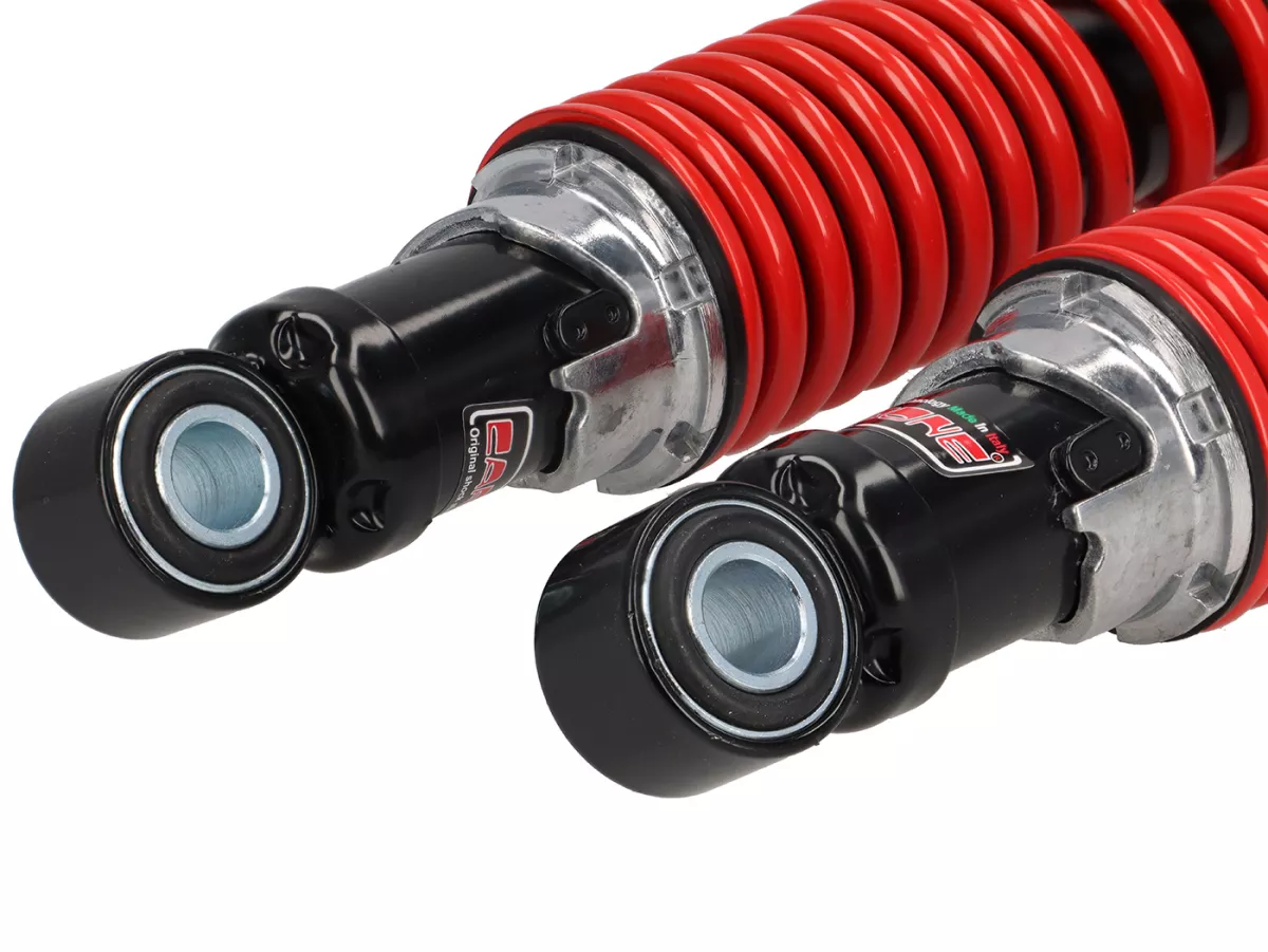 Rear shock absorber (set) -CARBONE HI-TECH- Vespa GT, GTL, GTV, GTS 125, 300, 310 (all model years) - 3-way adjustable - black/red