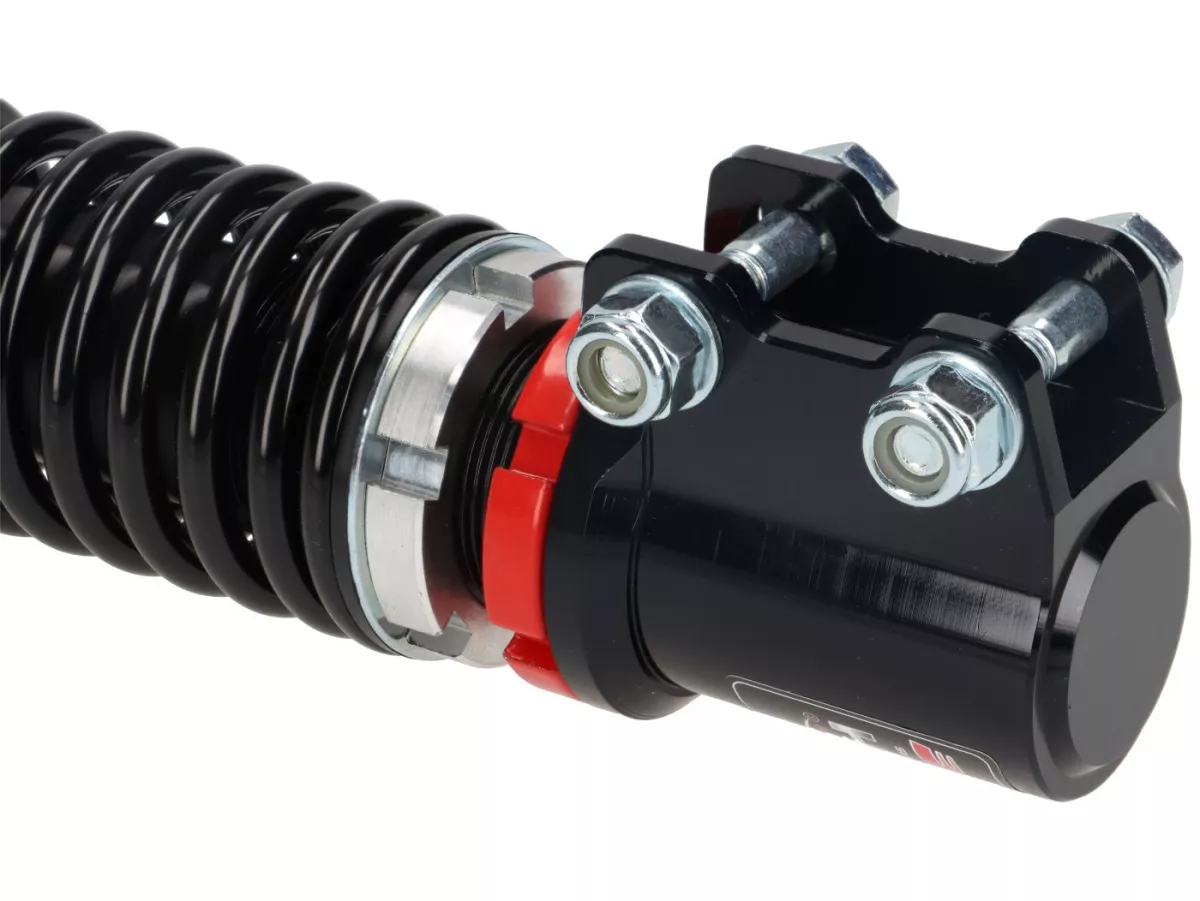 Shock absorber front -CARBONE HI-TECH- Vespa Primavera/Sprint 50-150 2017-2023 - 255-275mm - black/black