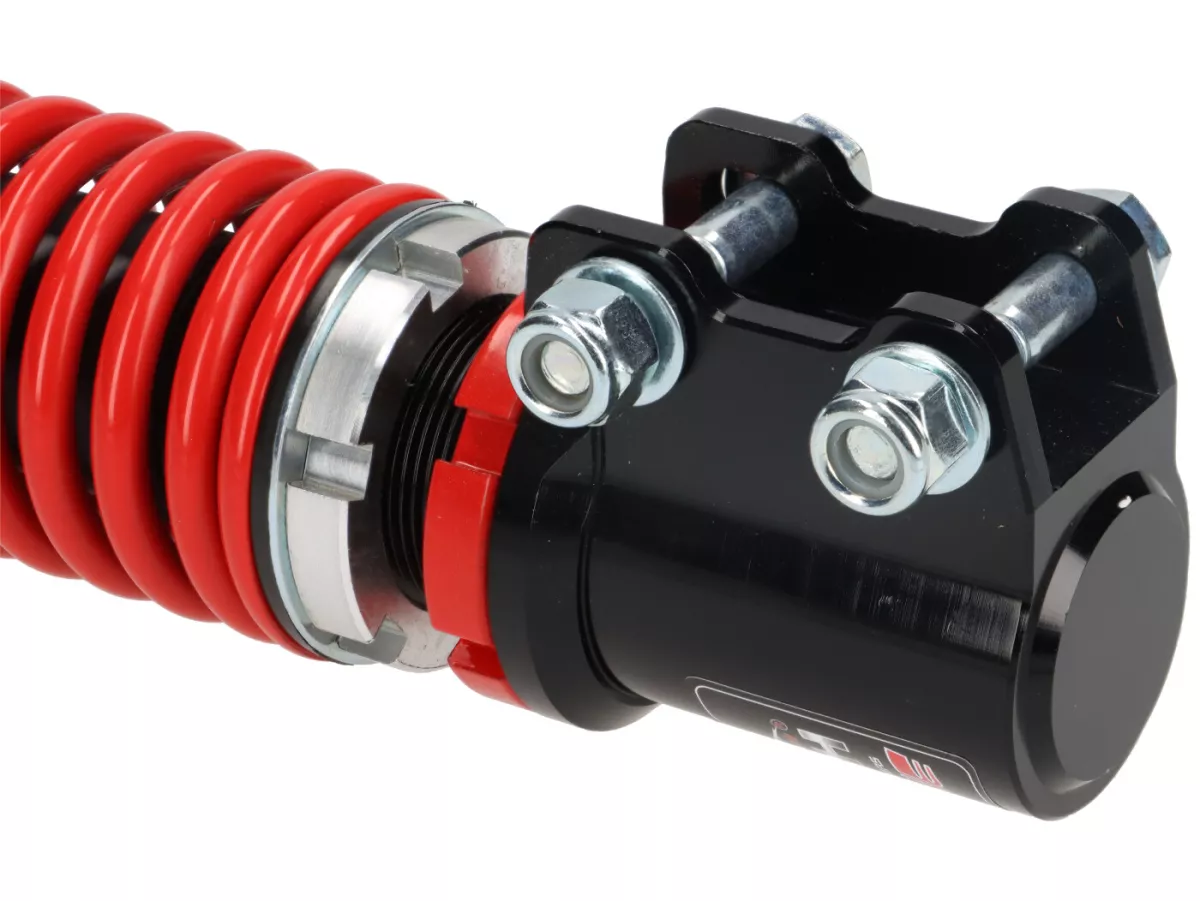 Shock absorber front -CARBONE HI-TECH- Vespa Primavera/Sprint 50-150 2017-2023 - 255-275mm - black/red