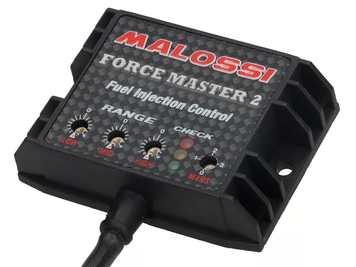 Control device fuel injection -MALOSSI Forcemaster 2- Vespa 946 125 3V, GTS 125-150 3V, LT 125-150 3V E3, LX 125-150 3V E3, LXV 125 3V E3, Primavera 125-150 3V E3, S 125 3V E3, Piaggio Fly 125 3V E3, Liberty 125-150 3V E3