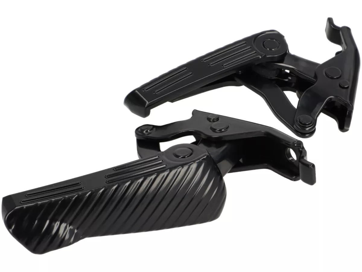 Repose-pieds -MOTO NOSTRA, CNC, noir brillant- Vespa GT, GTL, GTS 125-310, GTV