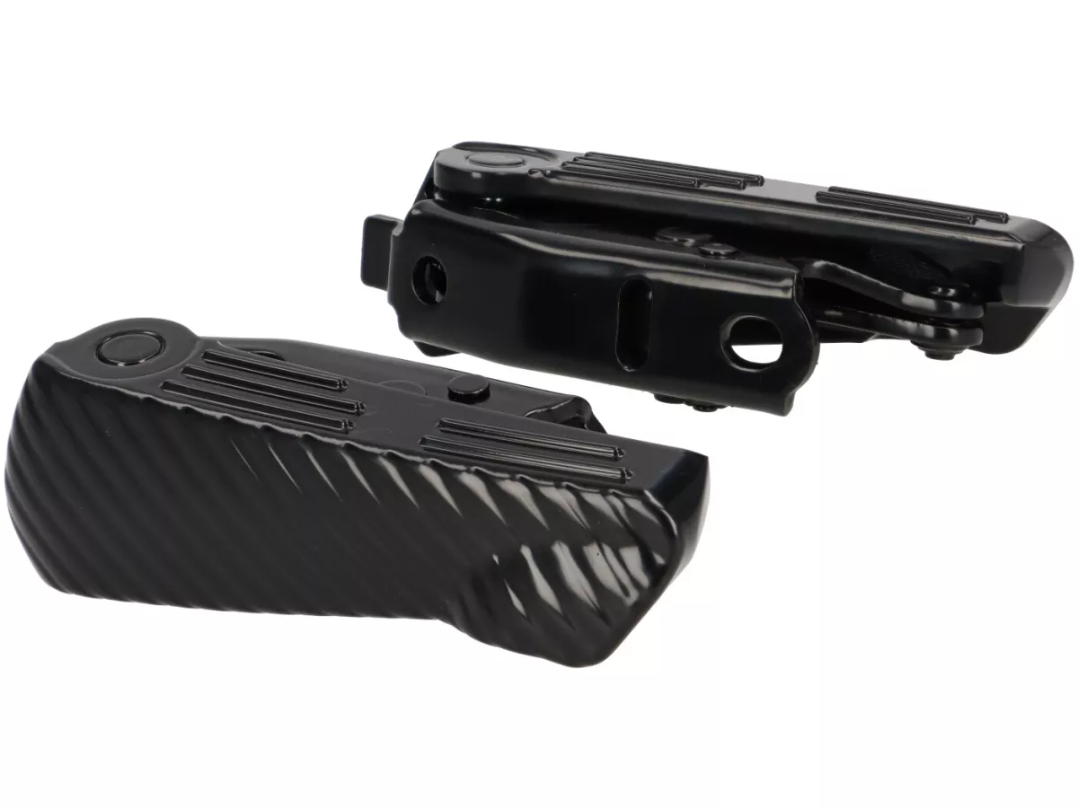 Repose-pieds -MOTO NOSTRA, CNC, noir brillant- Vespa GT, GTL, GTS 125-310, GTV