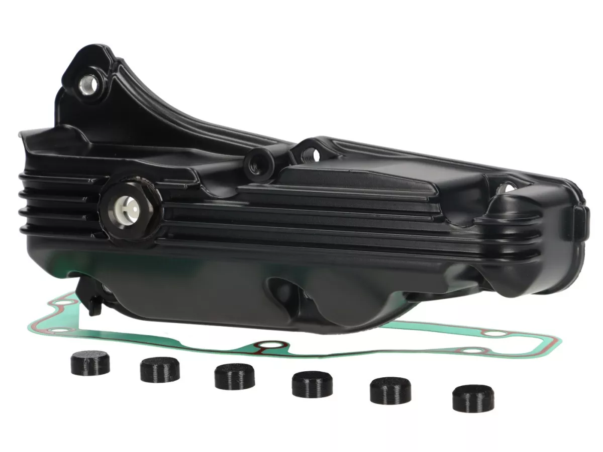 Oil pan -MOTO NOSTRA, black matt - Piaggio 125-300cc (2019-2024) - Vespa GTS 125 Keyless (ZAPMD3202, ZAPMD3203), Vespa GTS 300 Keyless (ZAPMD3103, ZAPMD3104, Vespa GTV HPE Keyless (ZAPMD3108)