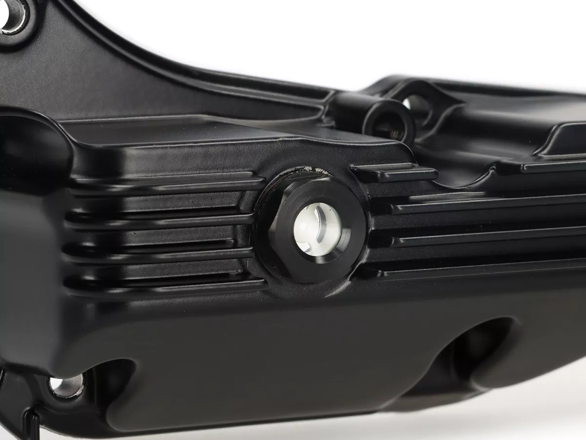 Oil pan -MOTO NOSTRA, black matt - Piaggio 125-300cc (2019-2024) - Vespa GTS 125 Keyless (ZAPMD3202, ZAPMD3203), Vespa GTS 300 Keyless (ZAPMD3103, ZAPMD3104, Vespa GTV HPE Keyless (ZAPMD3108)
